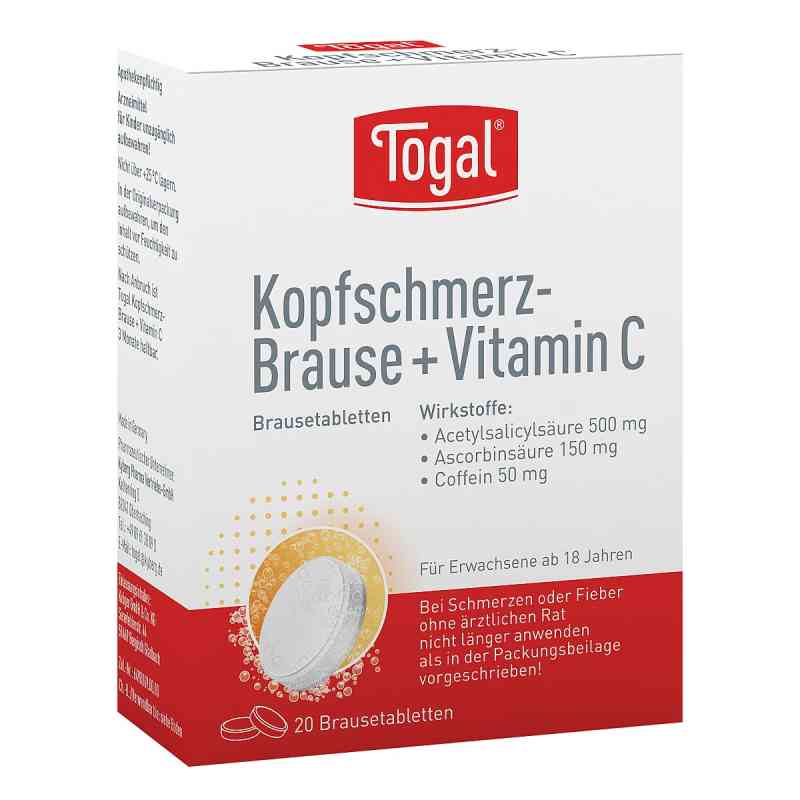 Togal Kopfschmerz-brause + Vit. C Brausetabl. 20 szt. od Kyberg Pharma Vertriebs GmbH PZN 03822501