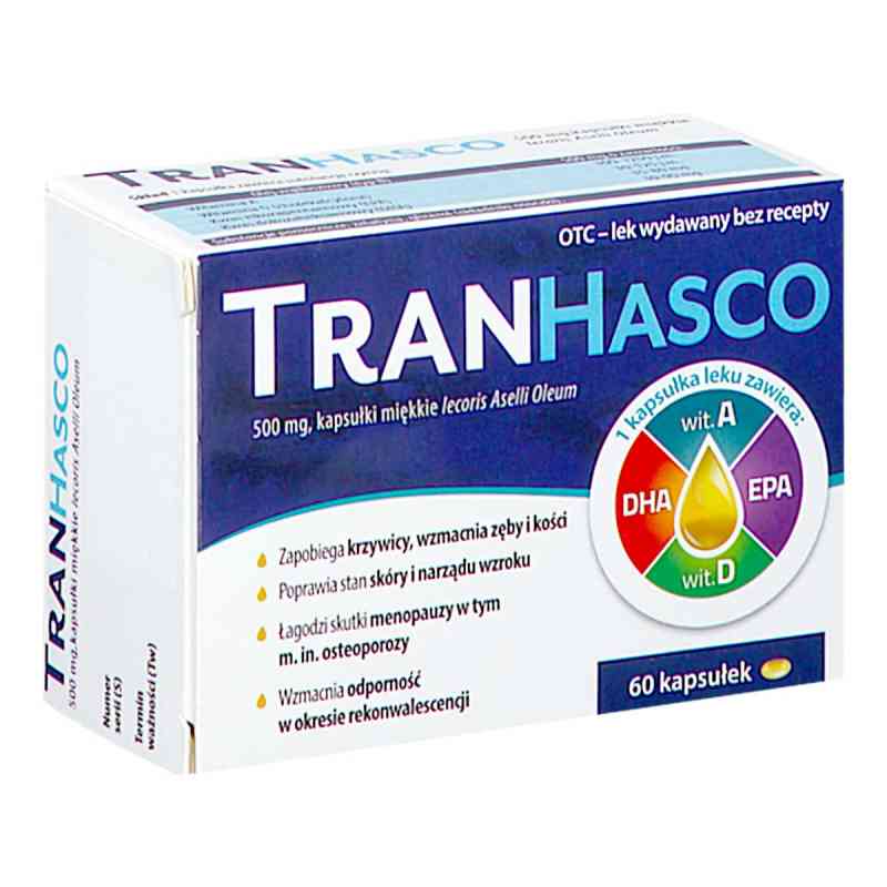 Tran Hasco kapsułki 60  od PRZEDSIĘBIORSTWO PRODUKCJI FARMACEUTYCZNEJ HASCO-L PZN 08302468