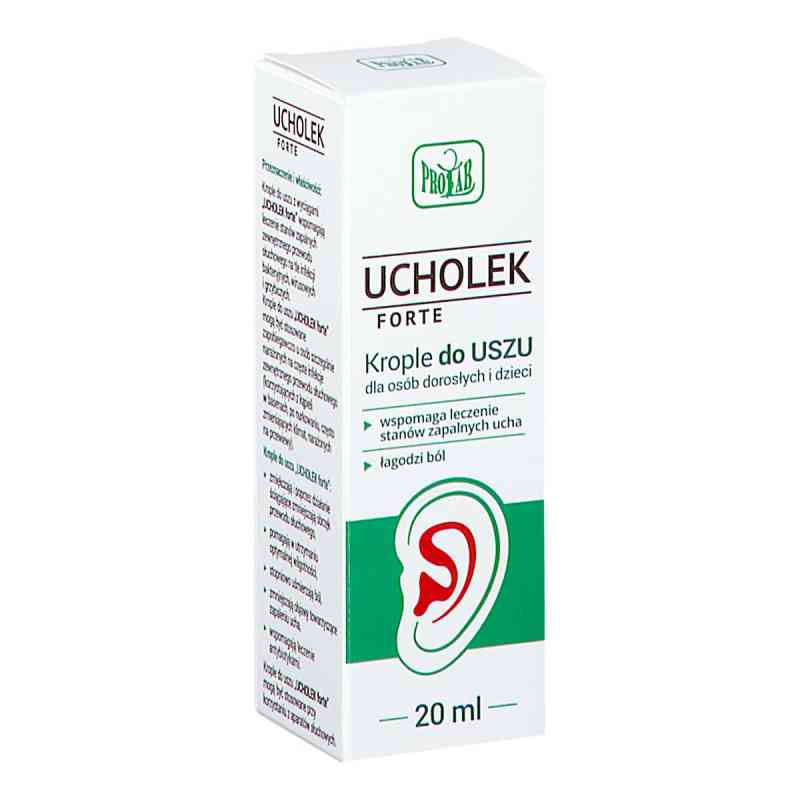 Ucholek forte krople do uszu 20 ml od PRZEDSIĘBIORSTWO FARMACEUTYCZNE PROLAB SP. Z O.O. PZN 08303982