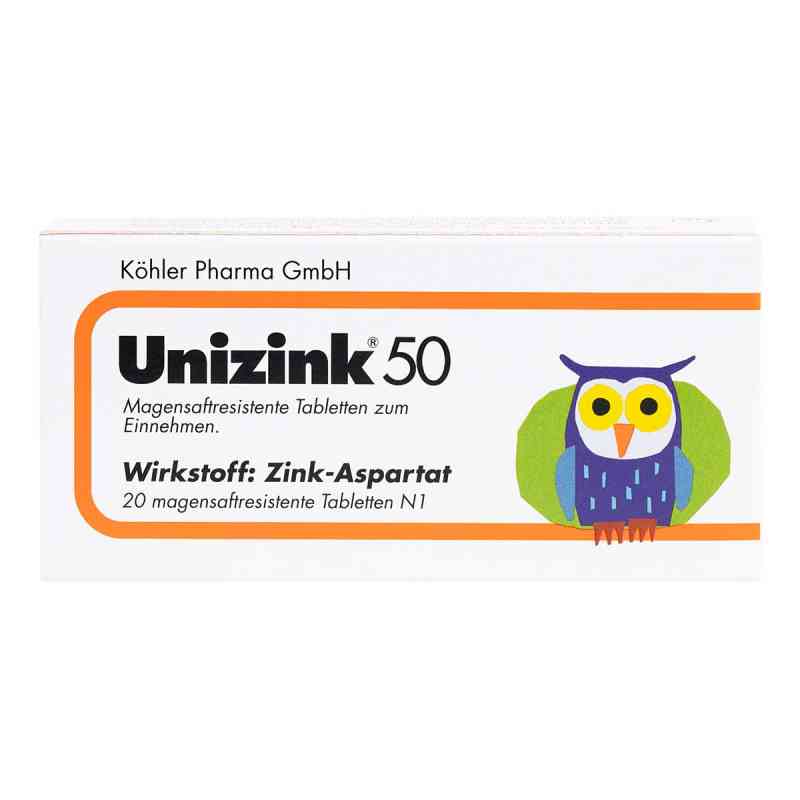Unizink 50 Tabl. magensaftr. 20 szt. od Köhler Pharma GmbH PZN 00702162