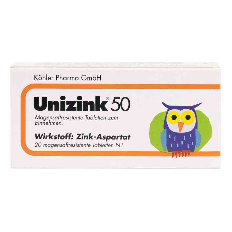 Unizink 50 Tabl. magensaftr. 20 szt. od Köhler Pharma GmbH PZN 00702162