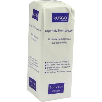 Urgo Mullkompressen 5x5cm unsteril 100 szt. od Urgo GmbH PZN 06187904