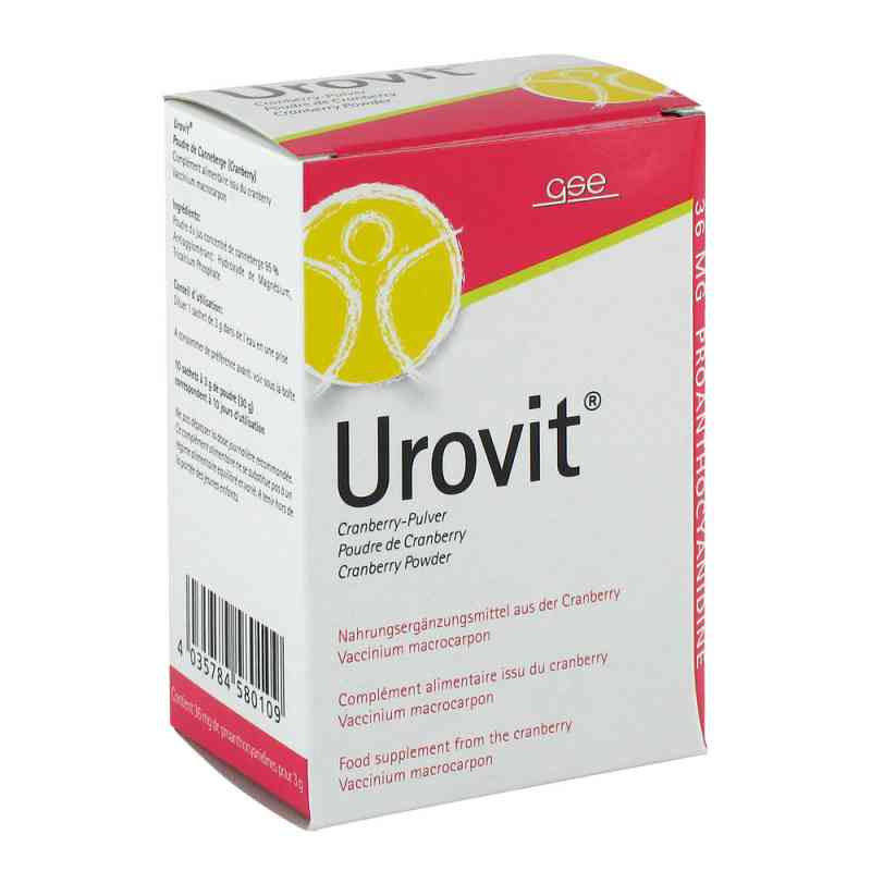 Urovit żurawina w proszku 10X3 g od GSE Vertrieb Biologische Nahrungsergänzungs- & Hei PZN 02565338