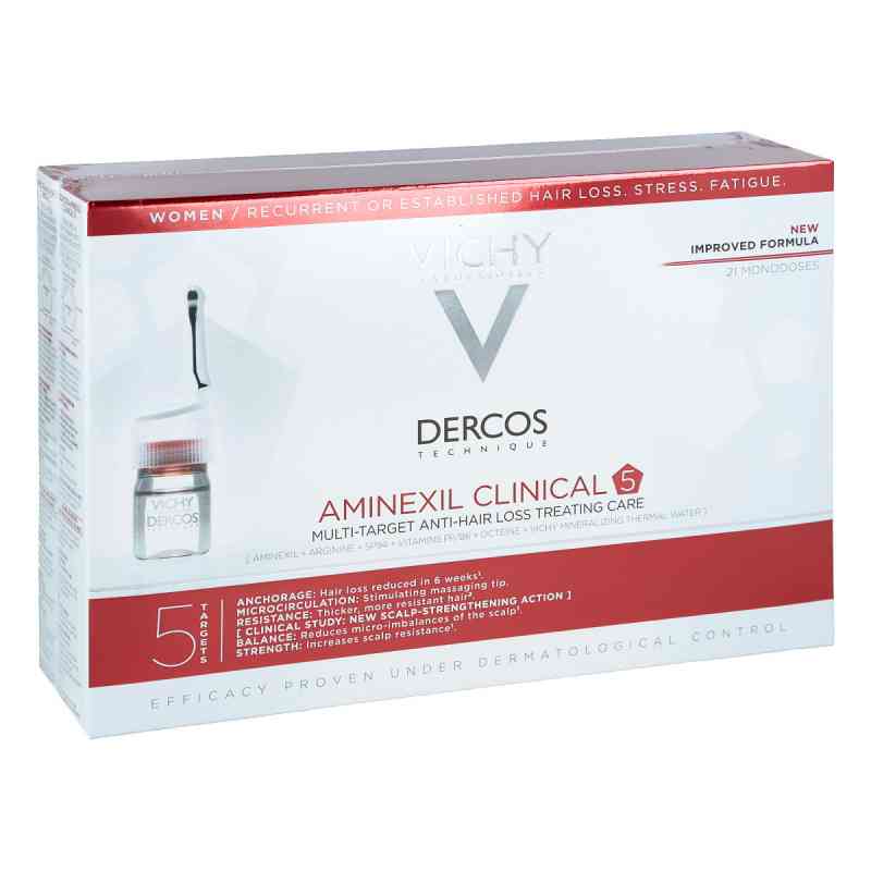 Vichy Dercos Aminexil Clinical 5 dla kobiet, ampułki 21X6 ml od L'Oreal Deutschland GmbH PZN 12585750