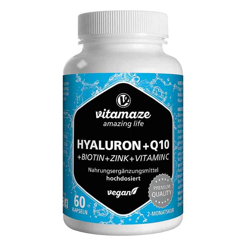 Vispura KWAS HIALURONOWY 200 mg wysokodawkowy + koenzym Q10 wega 60 szt. od Vitamaze GmbH PZN 13815287