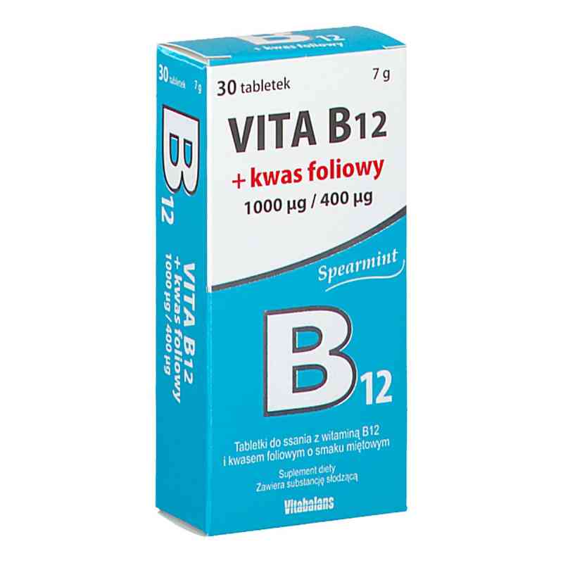 Vita B12 + Kwas Foliowy 1000 mcg/400 mcg tabletki 30  od VITABALANS OY PZN 08304726