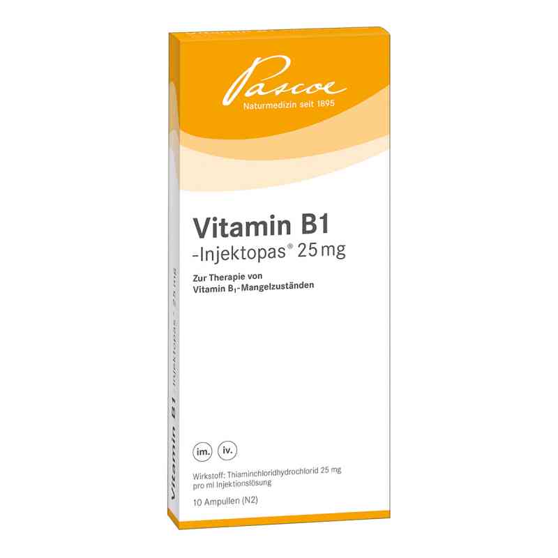 Vitamin B1 Injektopas 25 mg roztwór do zastrzyków 10X1 ml od Pascoe pharmazeutische Präparate GmbH PZN 03262404