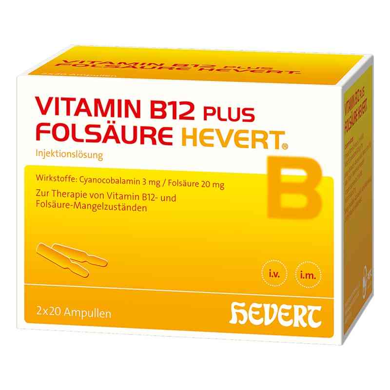 Vitamin B12 plus Folsäure Hevert 2 ml ampułki 2X20X2 ml od Hevert-Arzneimittel GmbH & Co. KG PZN 02840425