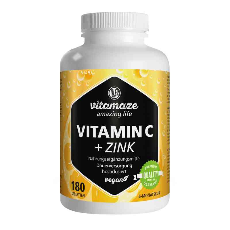 Vitamin C+zink tabletki 180 szt. od Vitamaze GmbH PZN 12741411