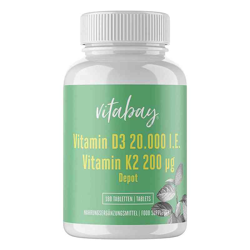 Vitamin D3 Depot 20.000 j.m..+vitamin K2 200 mg tabletki 180 szt. od Vitabay CV PZN 18236921