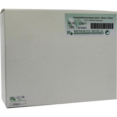Vliesstoff-kompressen 10x10 cm steril 4fach 25X2 szt. od Brinkmann Medical ein Unternehmen der Dr. Junghans PZN 06310322