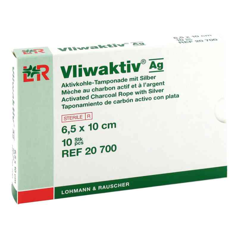 Vliwaktiv Ag Aktivkohle Tampon.m.silber 6,5x10 cm 10 szt. od Lohmann & Rauscher GmbH & Co.KG PZN 04862796