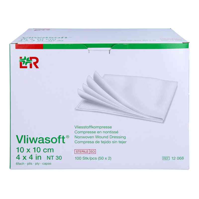 Vliwasoft Vlieskompressen 10x10 cm steril 6l. 50X2 szt. od B2B Medical GmbH PZN 14029680