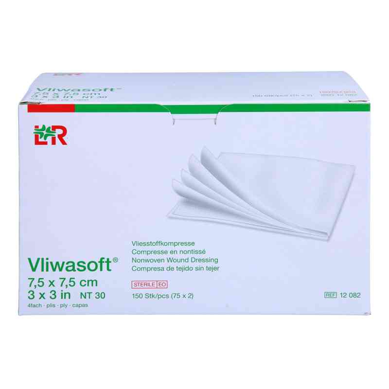 Vliwasoft Vlieskompressen 7,5x7,5 cm steril 4l. 150 szt. od Lohmann & Rauscher GmbH & Co.KG PZN 06325571