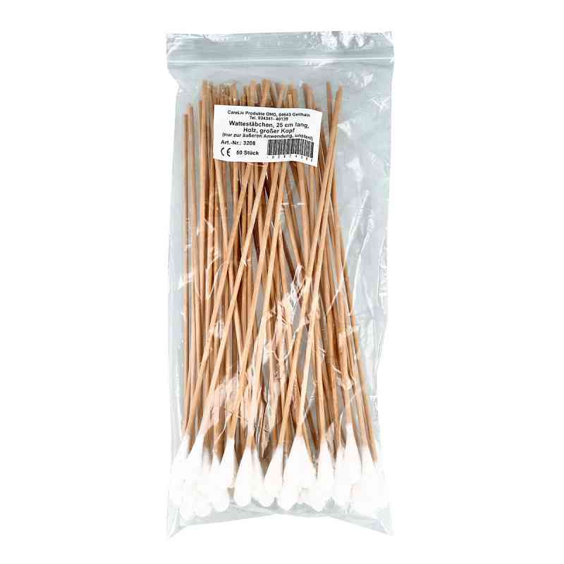 Wattestäbchen Holz grosser Kopf 25 cm 50 szt. od Careliv Produkte OHG PZN 02074586