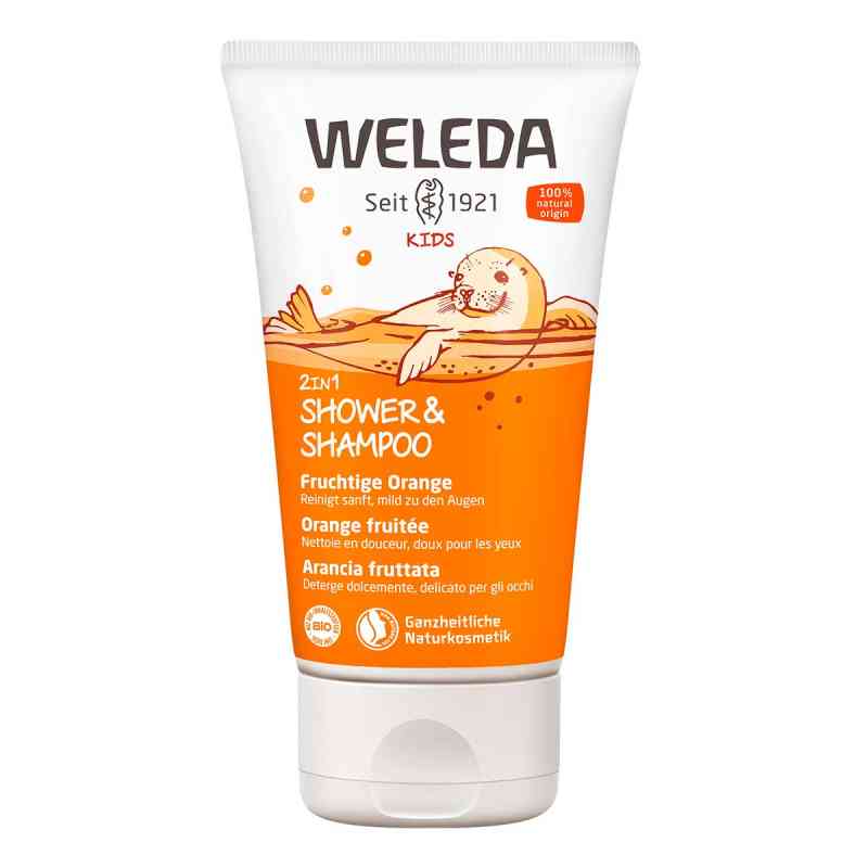 Weleda Kids 2w1 żel pod prysznic i szampon, pomarańcza 150 ml od WELEDA AG PZN 12387381