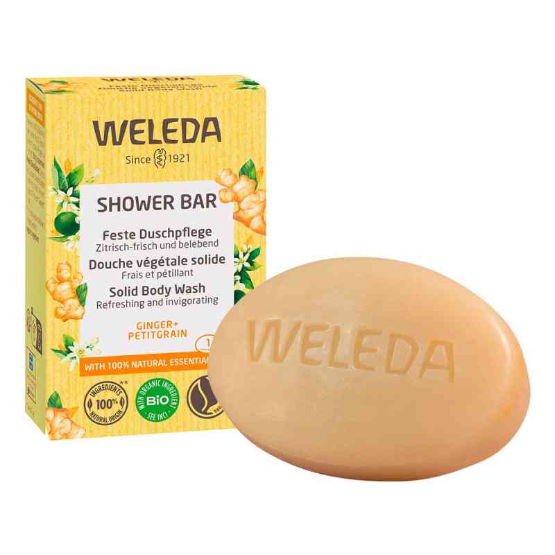 Weleda kostka pod prysznic imbir + pettigrain 75 g od WELEDA AG PZN 17607580