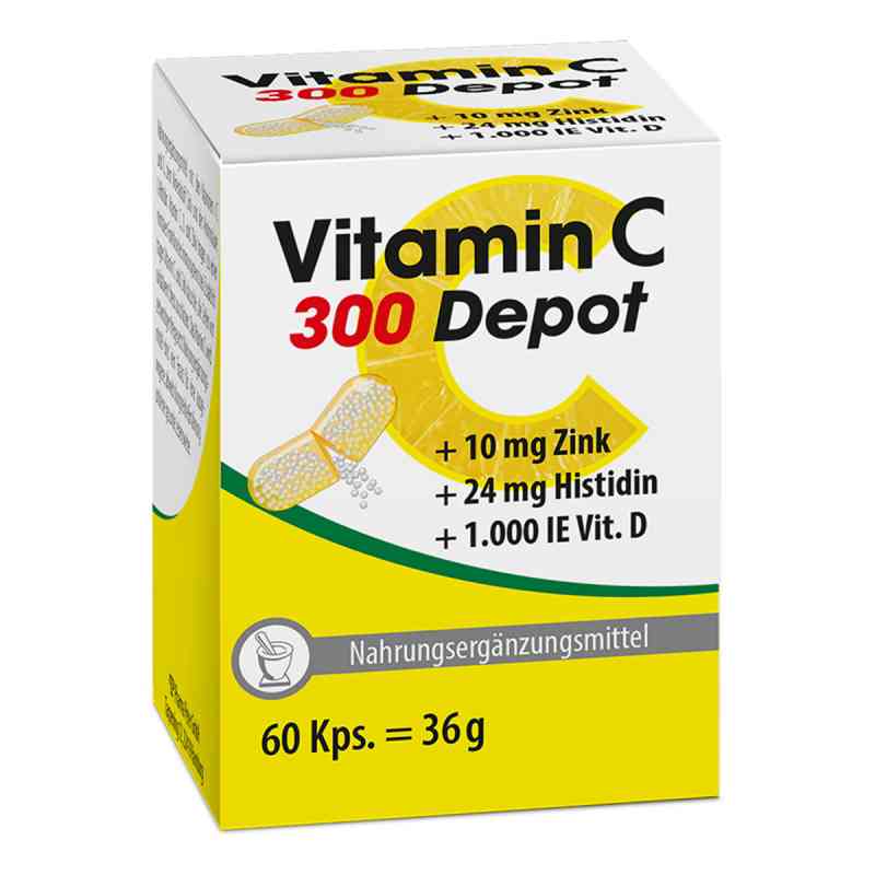 Witamina C 300 Depot+cynk+histydyna+D kapsułki 60 szt. od Pharma Peter GmbH PZN 12547011