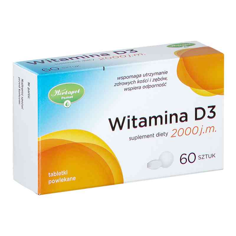 Witamina D3 2000 j.m. 60 tabl. od POZNAŃSKIE ZAKŁADY ZIELARSKIE 