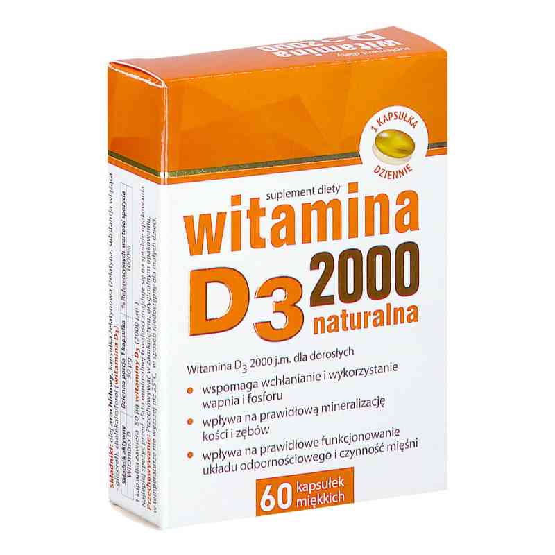 Witamina D3 2000 kapsułki 60  od PRZEDSIĘBIORSTWO PRODUKCJI FARMACEUTYCZNEJ HASCO-L PZN 08302101