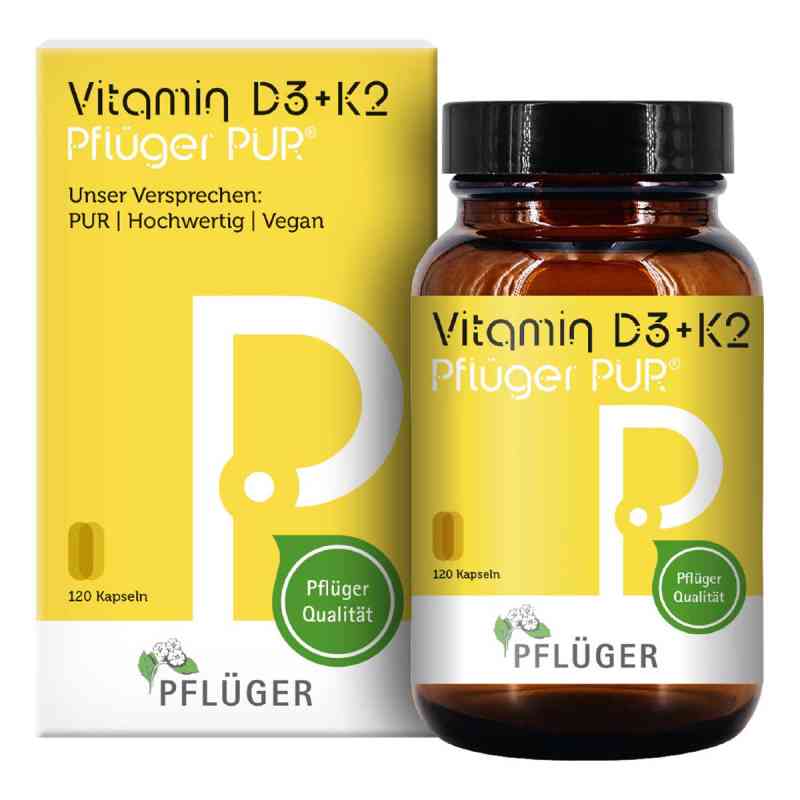Witamina D3 + K2 Pflüger PUR® 1.000 I.E./75 µg kapsułki 120 szt. od Homöopathisches Laboratorium Alexander Pflüger Gmb PZN 19160841