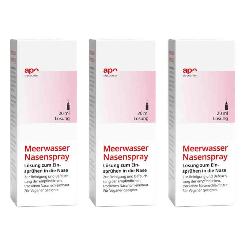 Woda morska Apodiscounter spray zestaw 3x20 ml od Pharma Aldenhoven GmbH & Co. KG PZN 08102154