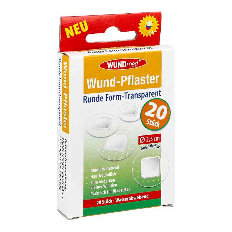 Wundpflaster 2,5 cm rund transparent 20 szt. od Axisis GmbH PZN 09229661