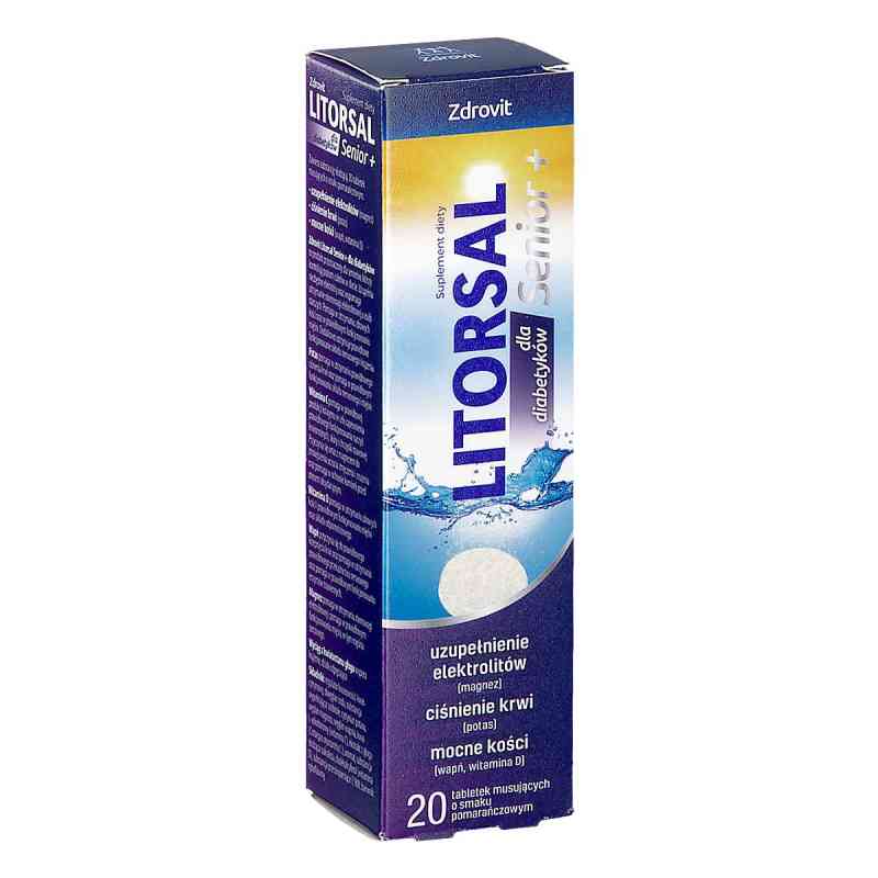 Zdrovit Litorsal Senior+ dla diabetyków tabletki musujące 20  od NATUR PRODUKT PHARMA SP. Z O.O. PZN 08306318