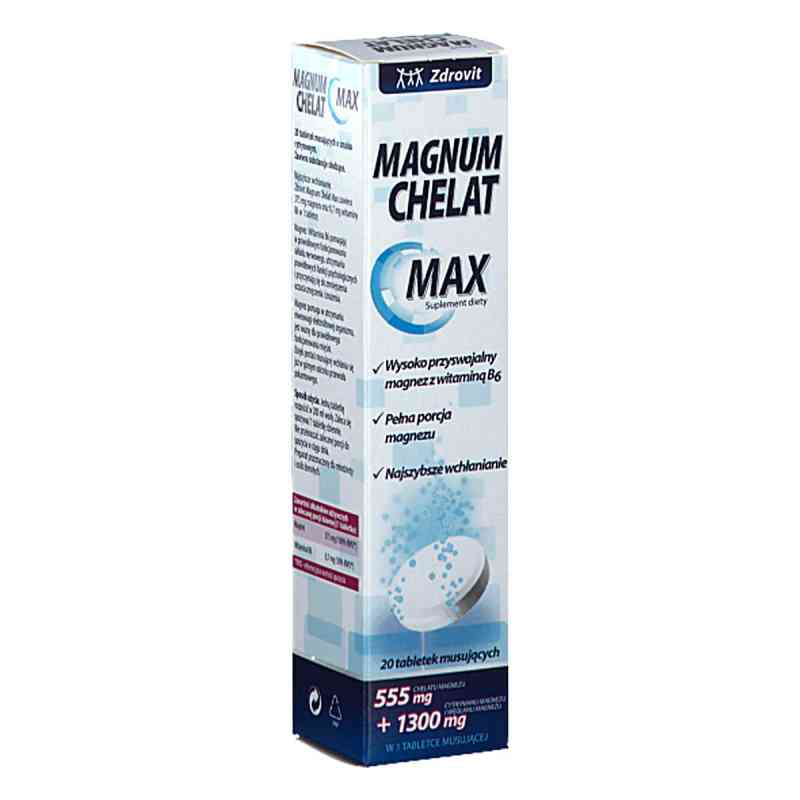 Zdrovit Magnum Chelat Max tabletki musujące 20  od NATUR PRODUKT PHARMA SP. Z O.O. PZN 08304889