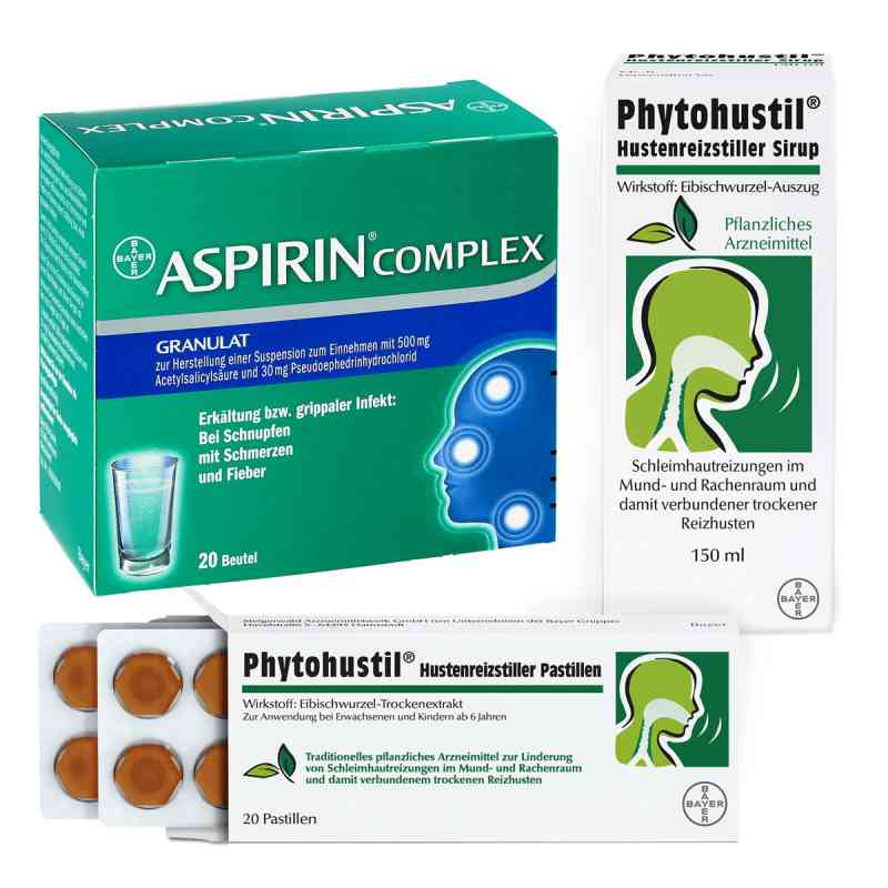 Zestaw na przeziębienie: Aspirin Complex, Phytohustil syrop prze 1 szt. od Bayer Vital GmbH PZN 08100178