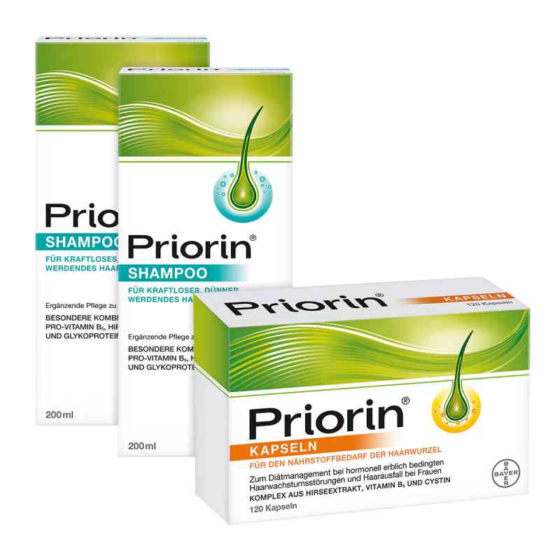 Zestaw Priorin, 2x szampon 200 ml + kapsułki 120 szt.  1 szt. od Bayer Vital GmbH PZN 08100192