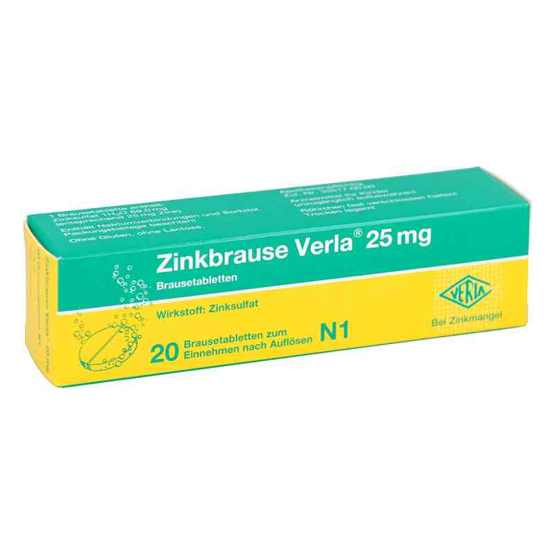 Zinkbrause Verla 25 mg Brausetabl. 20 szt. od Verla-Pharm Arzneimittel GmbH & Co. KG PZN 08900542