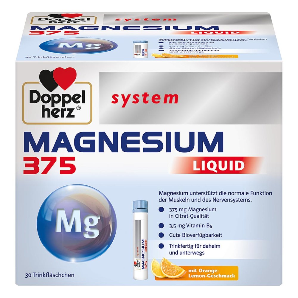 Doppelherz Magnesium 375 Liquid system ampułki do picia 30 szt.