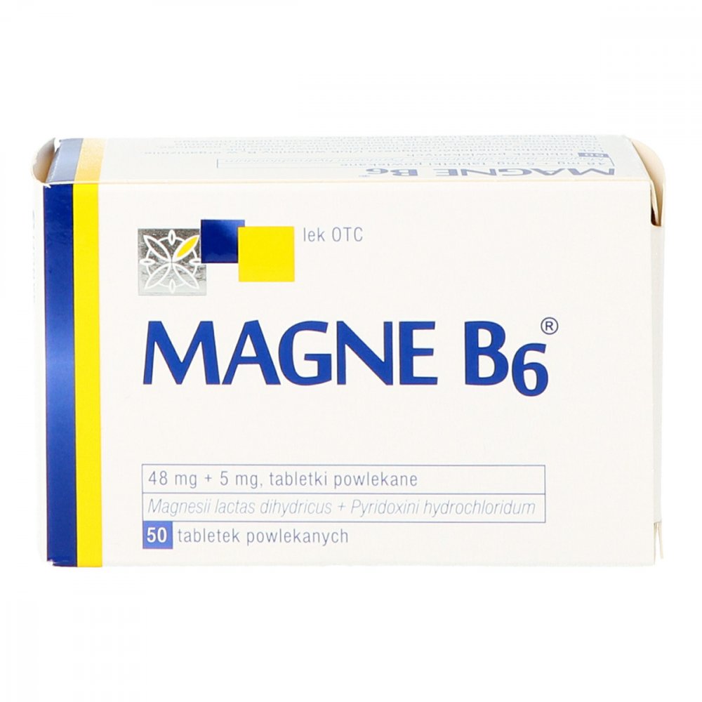 Magne B6 tabletki, dobrze przyswajalny magnez, mleczan magnezu - Apo