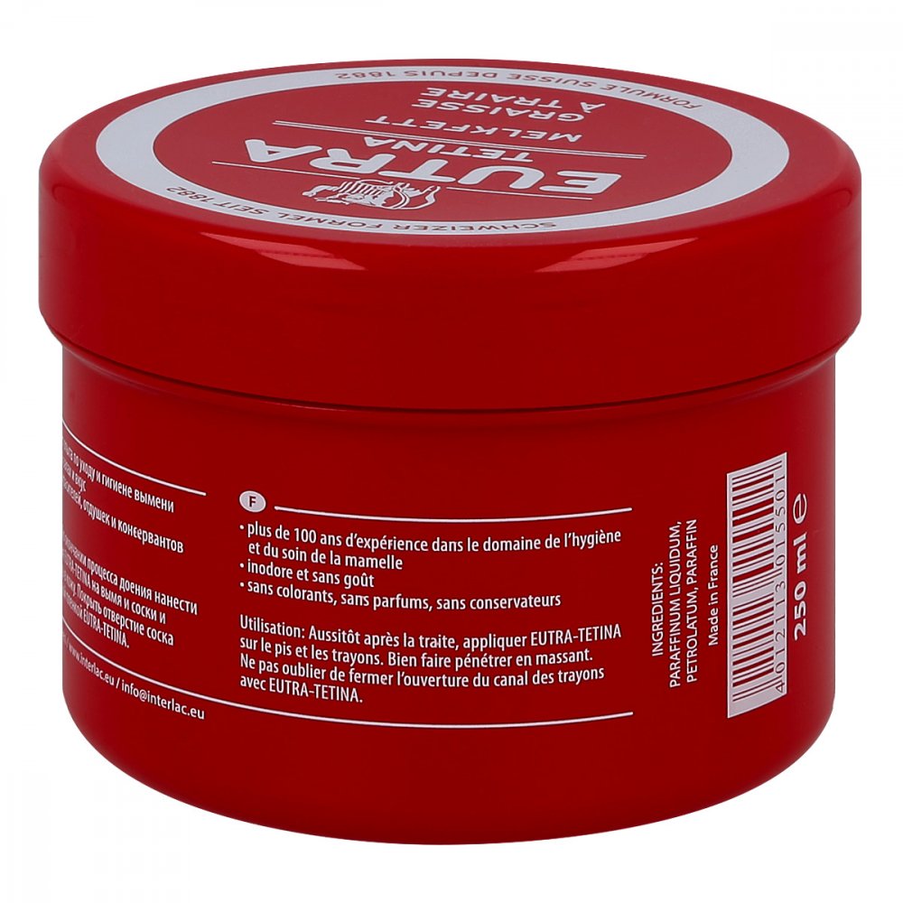 Melkfett Eutra Tetina – 250 Ml Pflegecreme Für Zitzen Von Kühen