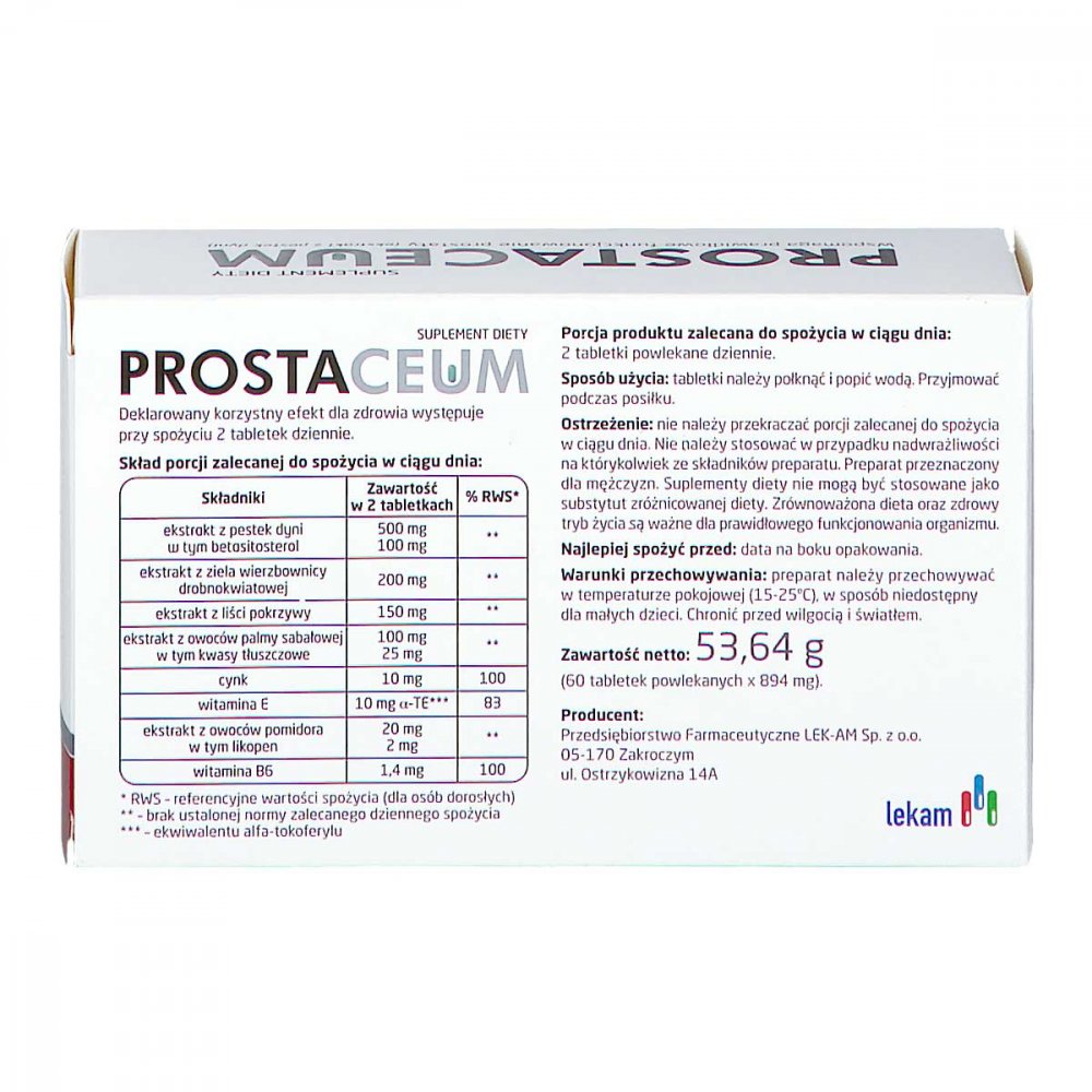 Prostaceum tabletki 60 kup online | apteka internetowa apo-discounter.pl