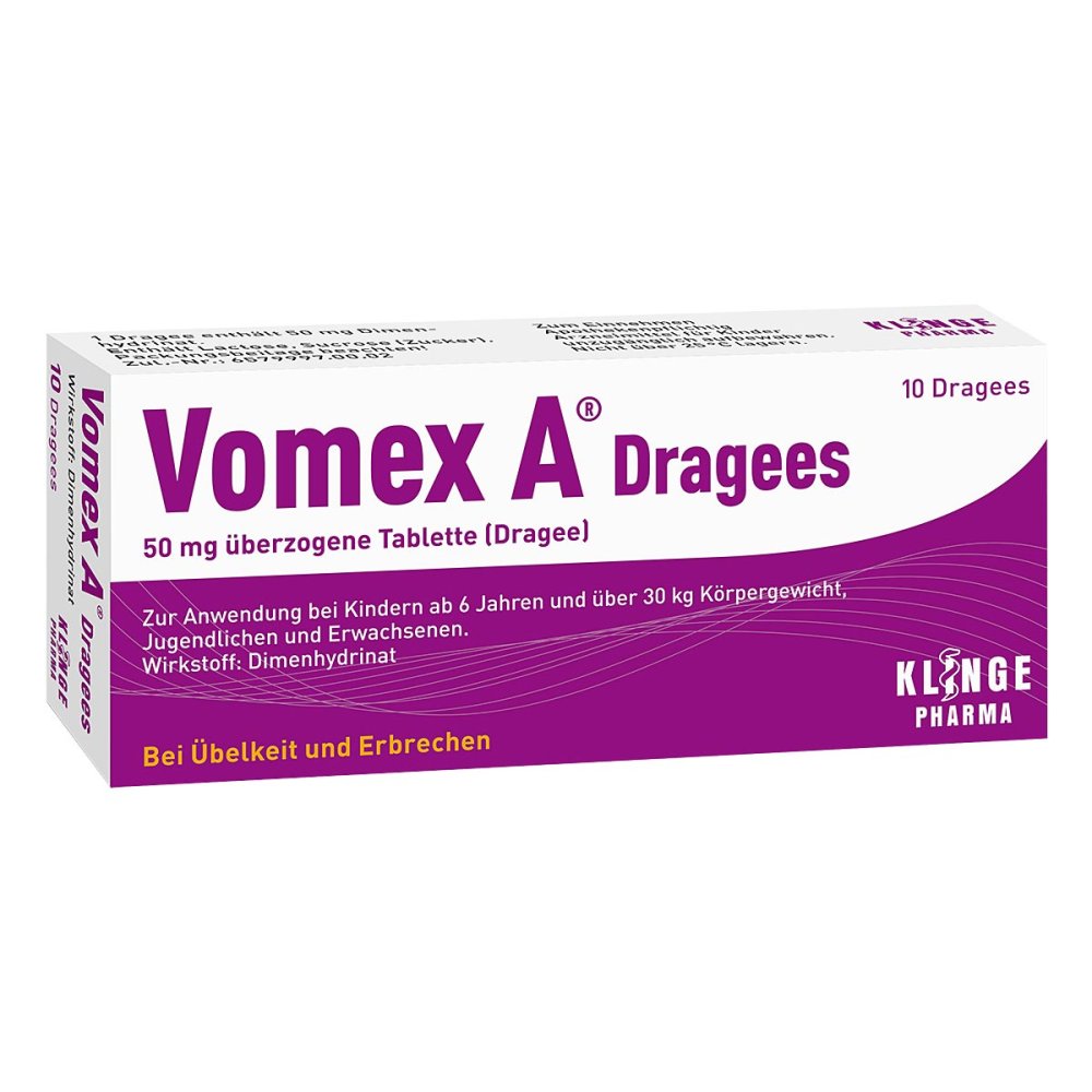 Vomex A Dragees 50 mg überzogene tabletki 10 szt. Vomex A Dragees 50 mg überzogene tabletki 10 szt.