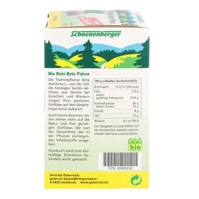 Rote Bete Pulver instant Schoenenberger Rote Bete Pulver instant Schoenenberger