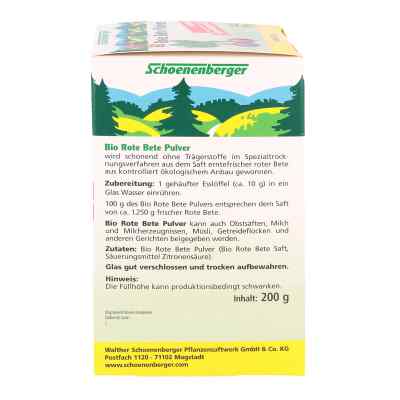 Rote Bete Pulver instant Schoenenberger Rote Bete Pulver instant Schoenenberger