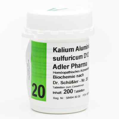 Biochemie Adler 20 Kalium alum.sulf.D12 Tabl. 200 szt. od Adler Pharma Produktion und Vert PZN 00833496