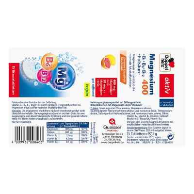 Doppelherz magnez 400mg+ wit.B+kwas foliowy tabletki musujące zamów na apo-discounter.pl