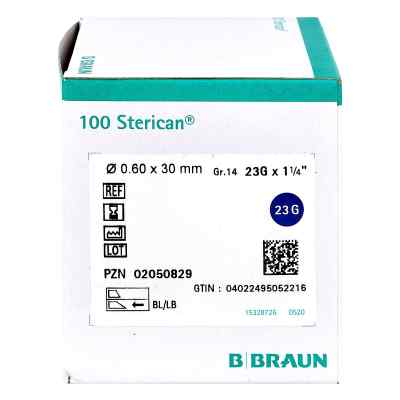 Sterican Kan.luer-lok 060x30mm igła roz. 14 niebieska zamów na apo-discounter.pl