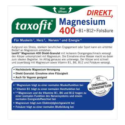 Taxofit Magnesium 400+ B1+ B6+ B12+ kwas foliowy 800 saszetki zamów na apo-discounter.pl