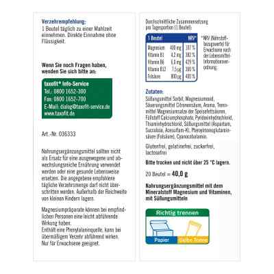 Taxofit Magnesium 400+ B1+ B6+ B12+ kwas foliowy 800 saszetki zamów na apo-discounter.pl