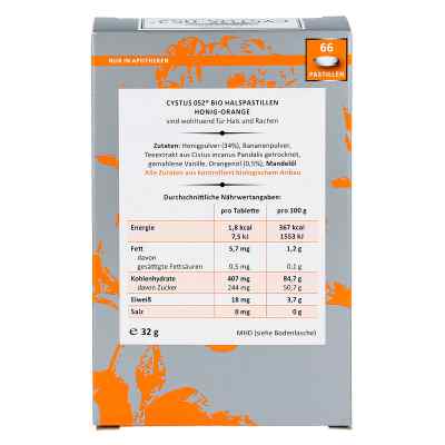 Cystus 052 Bio Halspastillen Honig Orange Cystus 052 Bio Halspastillen Honig Orange