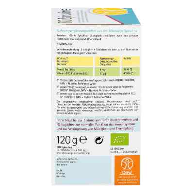 Spirulina 500 mg Bio Naturland tabletki zamów na apo-discounter.pl