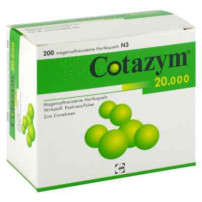 Cotazym 20 000 Pellets Kaps.magensaftr. 200 szt. od CHEPLAPHARM Arzneimittel GmbH PZN 04905086