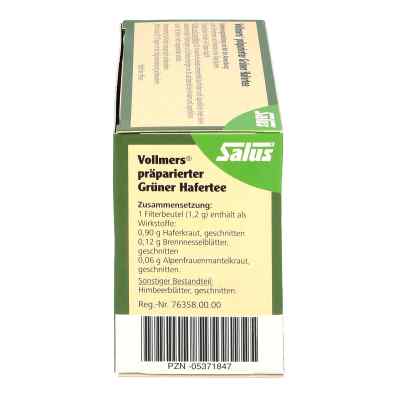 Vollmers präparierter grüner Hafertee Filterbeutel Vollmers präparierter grüner Hafertee Filterbeutel