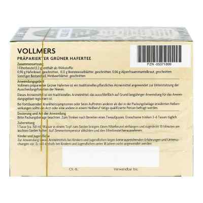 Vollmers präparierter grüner Hafertee Filterbeutel Vollmers präparierter grüner Hafertee Filterbeutel