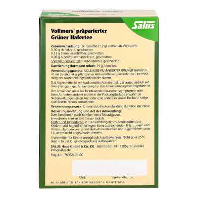 Vollmers präparierter grüner Hafertee Vollmers präparierter grüner Hafertee